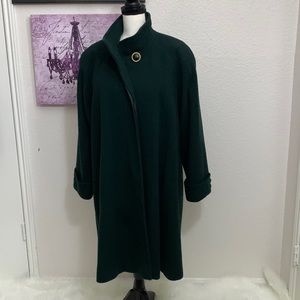 🧥👗👀Vintage Wool Swing Coat - Green - Size 10